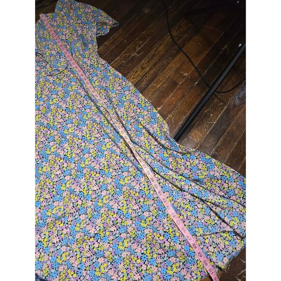 ASOS Design Curve Pink Floral Maxi-Dress V-neck size 18 - Picture 9 of 12